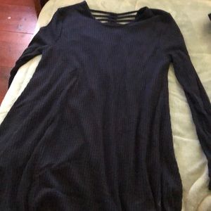 Navy blue sweater long sleeve dress